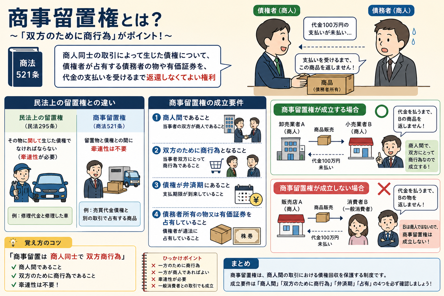 投稿についてもっと詳しく 商事留置権とは？「双方のために商行為」がポイント！商法521条を徹底解説