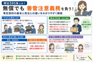 投稿についてもっと詳しく 商法595条とは？無償でも善管注意義務を負う？寄託契約との違いを行政書士試験向けに徹底解説